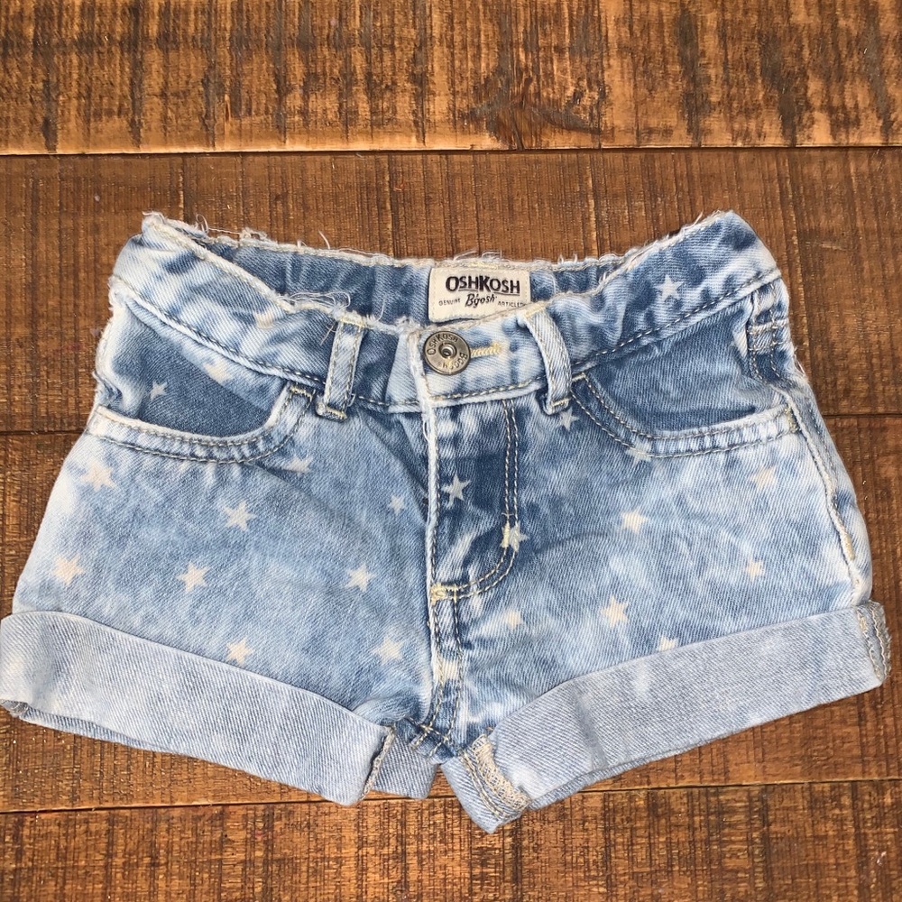 Denim shorts with star pattern
